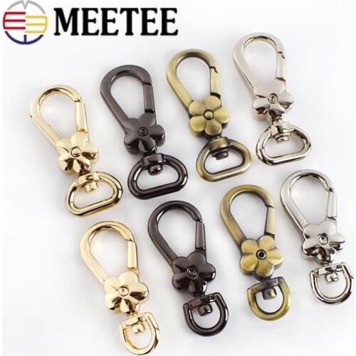 2/4/10pcs Meetee 9mm Metal Buckles Handbag Strap Chain Carabiner Swivel Trigger Clips Snap Hook DIY Leather Bags Accessories