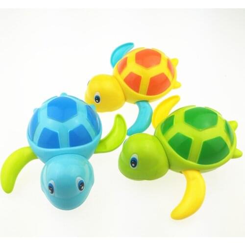 3pcs/lot Newborn Cute Cartoon Animal Tortoise Baby Bath Toy Infant Swim Turtle Chain Clockwork Classic Toys Kid Educational Toys