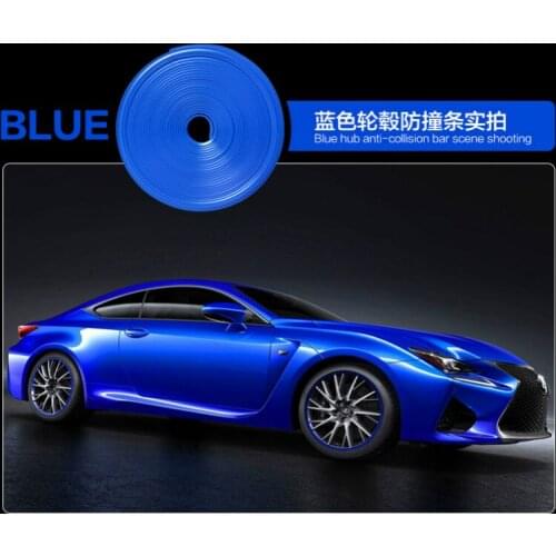 8M/ Roll Blue Car Wheel Hub Rim Edge Protector Ring Automobile Tire Guard Sticker Line Rubber Strip Car styling
