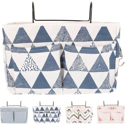 9 Colors Hanging Storage Basket Bedside Storage Organizer Bedroom Phone Book Magazine Storage Bags Holder with Hook Bed Baskets