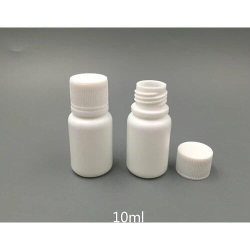 Free Shipping 100pcs+2pcs 10g/10ml/10cc plastic pharmaceutical bottles,Round HDPE pill bottle white plastic medicine pill bottle