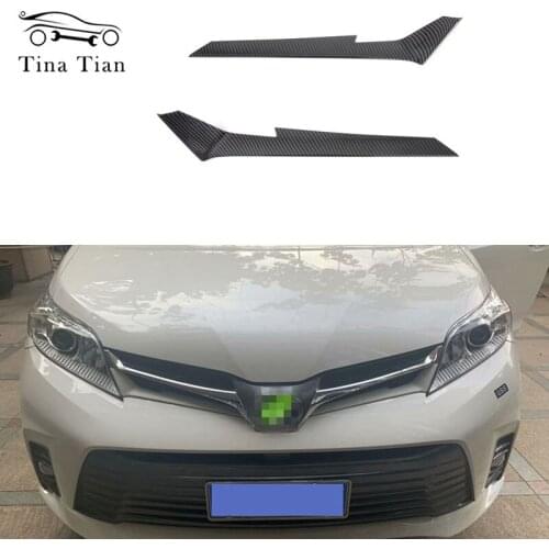 For Toyota Sienna 2015 2016 2017 2018 2019 2020 Auto Parts Carbon fiber Color Front grille trim Decorative Accessories
