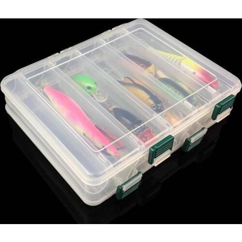 Double-Sided Lure Box Wooden Shrimp Box Thickened Tool Storage Double Box Bait Box Sided Box Tackle Box Translucent Fishing