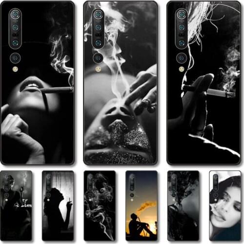 Smoke Phone Case For Xiaomi MI 11 10 9 5g Lite Ultra Pro Note S Black Shell Cover
