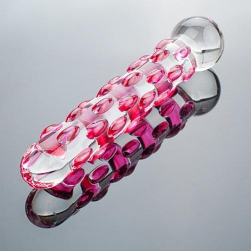 Dildo Anal Male Female Anal Plug Adult Products Glass Anal Plug Appealing Simulation Particle Crystal Transparent Sex Toy