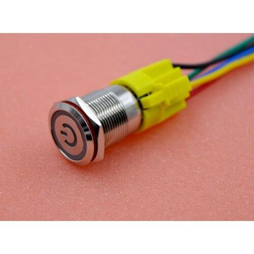 GONGFENG NEW 19mm 220V Metal Button Switch Power Supply self-reset Waterproof With Plug lamp Special Wholesale