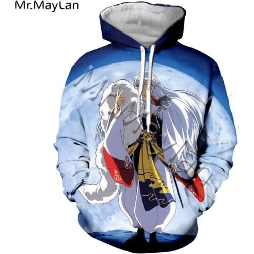 Hipster 3D Printed Japanese Harajuku Anime Inuyasha Jacket Men/women Fashion Pullovers Hoodies Boys Streetwear Clothes Big Size