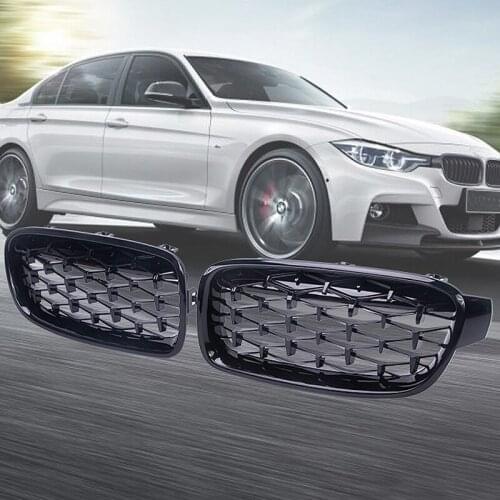 Chrome Diamond Kidney Grilles Meteor Style Front Bumper For BMW 3 Series F30 F35 F31 2012-2018 Car Styling Accessories