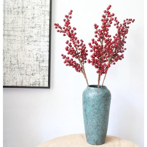 Artificial Flower Simulation pomegranate fruit Berries Artificial Flower Red Christmas Cherry Stamen Wedding Decoration