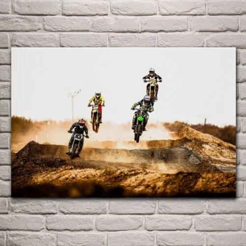 Motocross moto rally motorcycle racing sports posters on the wall picture home living room decoration for bedroom KG113