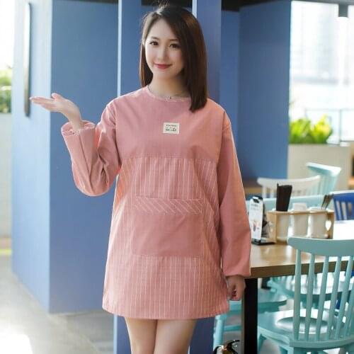 Overalls adult Korean fashion ladies kitchen apron long-sleeved home increase thickening waterproof oil-proof clothing