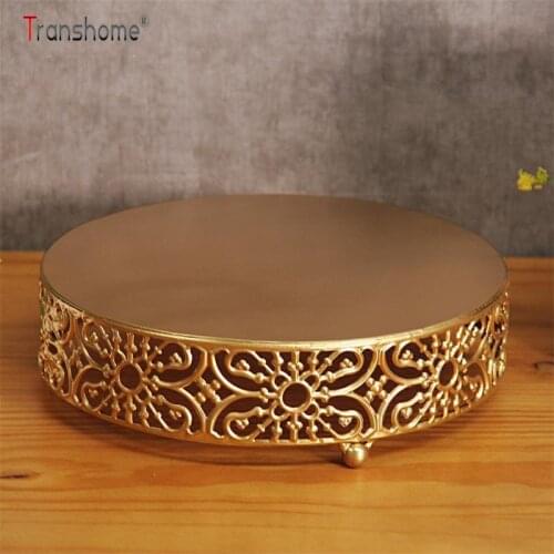 MSJO Cake Stand Wedding round cut out lace tray cake creative shop Dessert tray cake decoration golden plate
