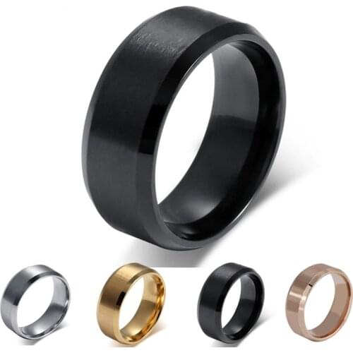 Fashion Black/Gold/Silver Color men ring stainless steel ring Fashion jewelry wholesale wedding rings Size 5-15