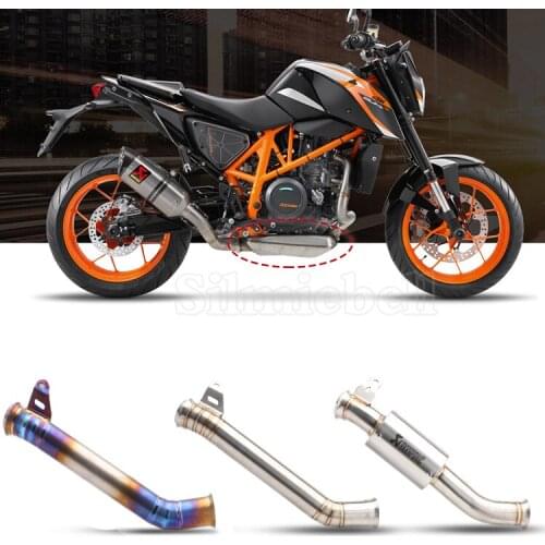 Titanium alloy Motorcycle Modified For KTM DUKE 690 2012 to 2017 2018 2019 Catalyst Delete Middle Link Pipe Slip-on Eliminator