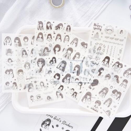 6 pcs/pack Meet girls daily life Decorative Stationery Stickers set Scrapbooking DIY Diary Album Stick Lable