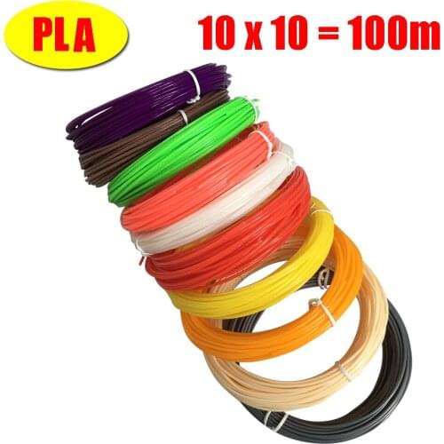3D Printer Filaments 100 Meters 10 colors 3D Printing Pen Plastic Threads Wire for 3d drawing pens kids christmas gifts