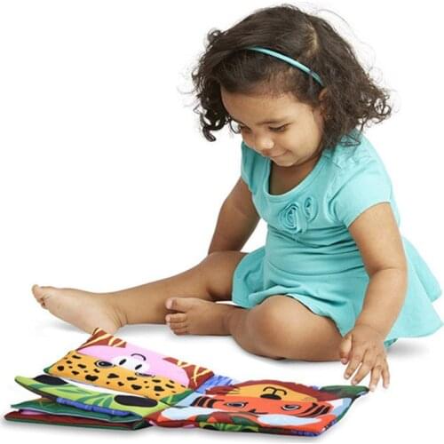 New Cloth Books Cute Animals Montessori Soft Cards Infant Book for children Educational Toys babies english reading book Gift