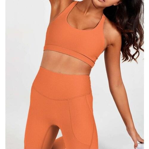 New Fitenss Yoga Set Best Selling Gym Bra High Waist Leggings Breathable Sexy Pants Women Outfit 2 Pcs Sports Suit