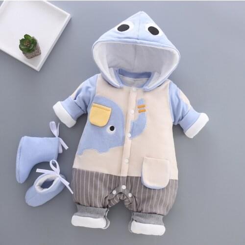 Baby Girl Boy Clothes Winter Rompers Newborn Cotton Jumpsuit Thick Baby Girls Boys Warm Jumpsuit Infant Wear Kid Climb Clothe