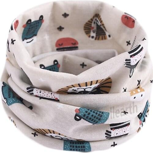 2020 Autumn Winter Cotton Girls Scarf Boys Girls Neck Collar Spring Cartoon Animals Baby Kids Scarf Fashion Children Warm Collar