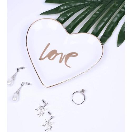 Love Heart Jewelry earring Ring Holder Wedding Bridal Shower Engagement Bride to Be Just Married anniversary decoration gift