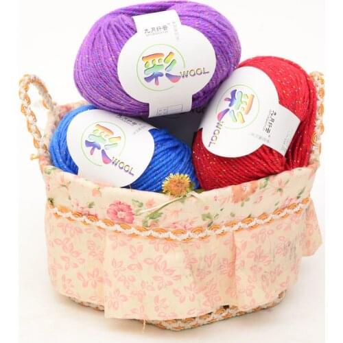 Colorful Beautiful shiny Viscose Metallic Yarn Skein Hand Knitting Gold Silver Silk Thin Sewing Crochet Thread