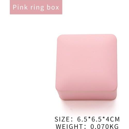 Pink Plastic Paint Jewelry Wedding Ring With Led Storage Packaging Box Women Earring Pendent Showcase For Lover Engagement Gifts