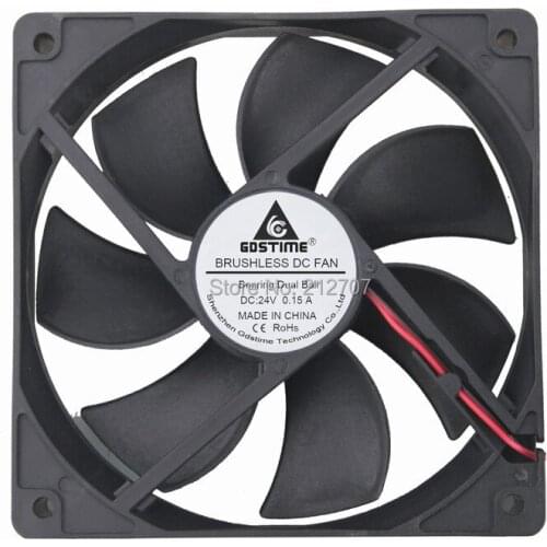 Gdstime Ball Bearing 120mm *120mmx25mm 24V 2Pin 120mm DC Cooling Fan Cooler