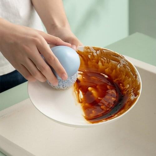 Steel Ball Cleaning Brush With Handle Kitchen Cleaning Tool For Cleaning Pots Dishes Bowls