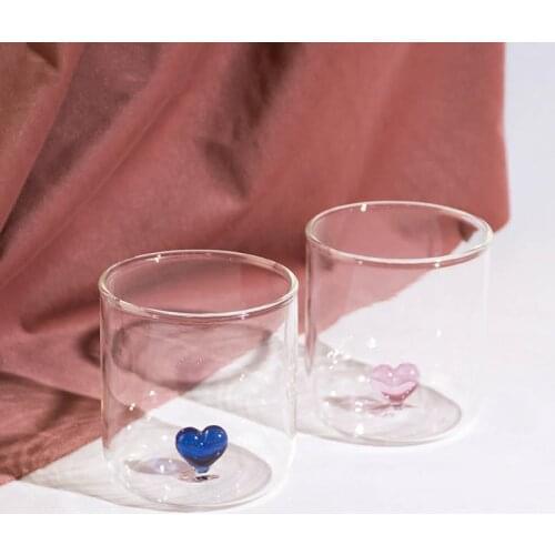 Heart&Animals Bottom Glass Mugs coffee mug Milk Tea office Cups Drinkware the Best birthday Gift for Friends