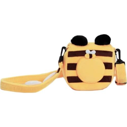 Cute Soft Short Plush Shoulder Bag Bee Camera bag with Shoulder Strap For instax mini 9 case Mini 8 25 70 7s 7c photo Bag