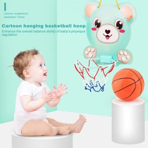 Universal Fashion Interactive Basketball Creative Cartoon Wear-resistant Funny Baby Basketball Hanging Board Set for Kids 2021