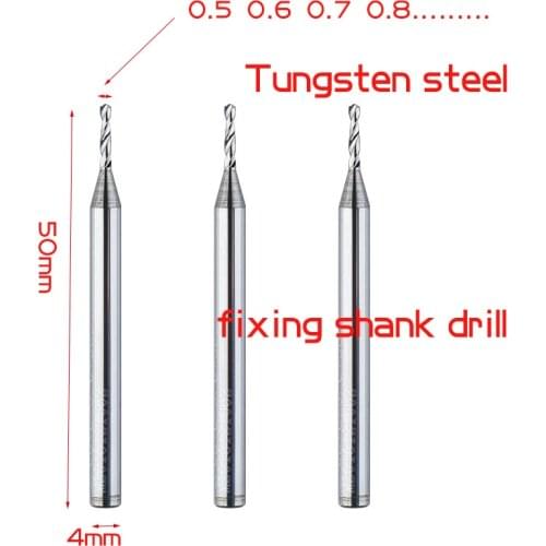 Tungsten steel bit drilling carbide fixing shank drill extension tungsten steel bit 4 shank twist drill specification 0.2-12