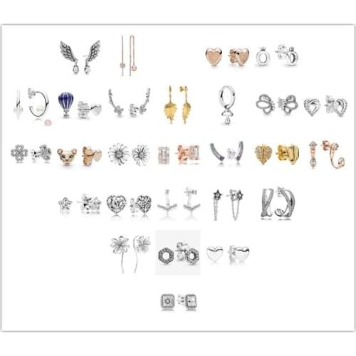 925 Sterling Silver Dangling Magnificent Angel Wings Pandora Earrings For Women Wedding Party Jewelry