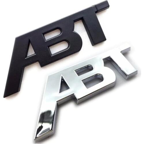 1Pcs ABT Plastic ABS Plating Chrome Black Sticker Emblem Badge Decals For VW S6 S8 A6 A8 Car Auto Body Side Rear Trunk Lid
