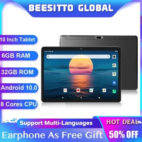 10 Inch Android 10 OS Tablet PC Octa Core IPS 1280 x 800 HD Display 6GB RAM 32GB Storage Dual Camera 4G LTE Phone Call GPS