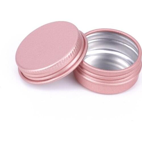 100Pcs 10g 36x18mm Mini Rose Gold Aluminum Cream Jar Pot , 10ml Empty Nail Art Makeup Lip Gloss Cosmetic Metal Tins Containers