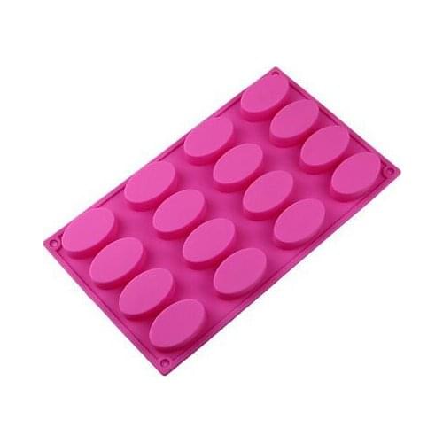 16-Cavities Oval Cake Shape Cake Mold Silicone Mold Flexible Mold