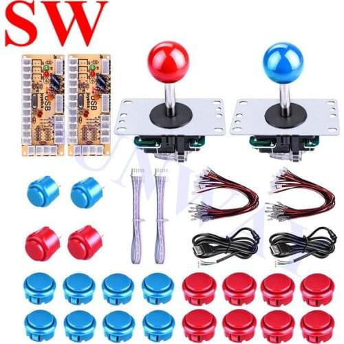 2 Playesr Kit Zero Delay USB Encoder Controller +Copy Sanwa Joystick +20PCS Copy Snawa Style Push Button For Jamma Game Console