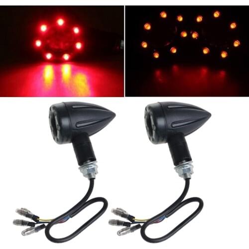 2Pcs Motorcycle Turn Signal Light Brake Stop Lights 12V 13LED Amber And Red Indicator Lamp
