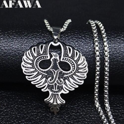 2021 Eagle Stainless Steel Statement Necklace Viking Scandinavian Norse Necklace Chain Men Jewelry cadenas para hombre N20136