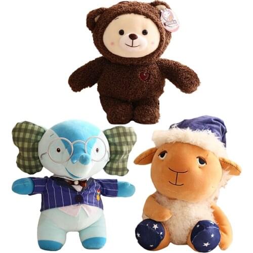 3pcs/Lot Rainbow Ruby Teddy Bear Deer Plushie Toys Stuffed Soft Peluche Cartoon Animal Elephant Sofa Home Bed Doll for Kids Gift