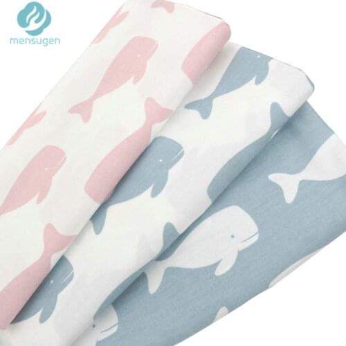 50cm*160cm Whale Printed Cotton Fabric For Sewing Baby Bedding Patchwork Cushions Pillows And Quilting Crafts Material Tissu