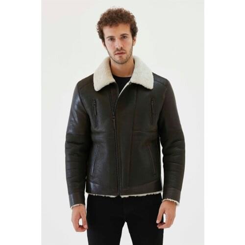 Free shipping FastFashion from genuine sheepskin mens coat winter sheepskin coat keeps you warm at -30 degrees