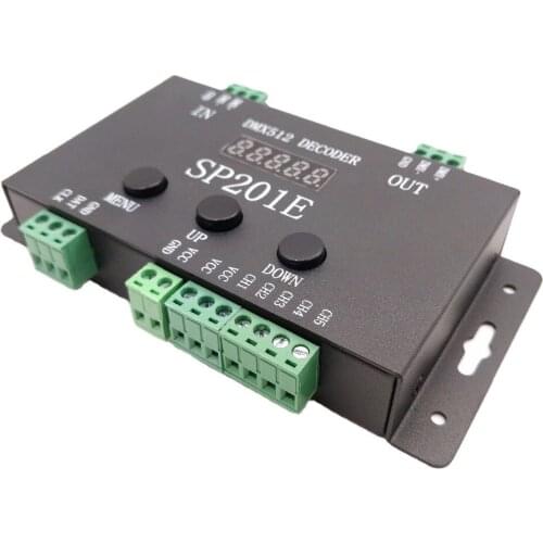 DC5V-24V WS2811 WS2812B DMX512 Decoder controller; SP201E SPI Signal Addressable led Pixel Decoder;5 Channel RGB CCT Decoder