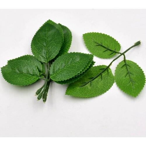 5pcs Artificial Flower Leaf High Simulation Green Leaves For Wedding Home Decoration DIY Scrapbooking Flores Craft Fake Flowers