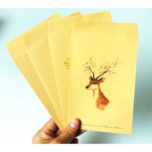 10pcs/lot Kawaii Forest Deer series kraft paper envelopes nice gift envelope for wedding Invitation small envelopes for postcard