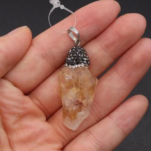 Natural stone Pendant Drill Crystal Original Stone Pendant For Jewelry Making DIY Necklace Bracelet Earrings Anklet Accessory