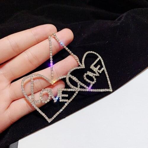 Small Fresh Women Love Earrings Micro Mosaic Fashion Charm Rhinestone Jewellery Golden Delicate Girl Gift Party