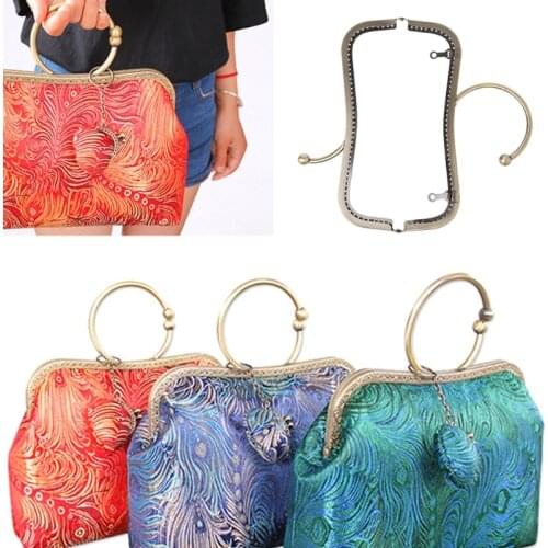 THINKTHENDO 1pc Metal Square Frame For Sewing Handbag Purse Accessories Coin Handle Bag DIY Tool Silver/Bronze/Gold